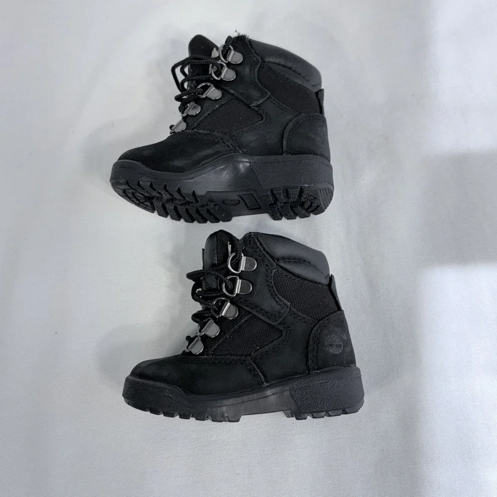 Timberland Kids 6-Inch Field Boot Black Nubuck Leather Mesh 44890 Size 6 Toddler